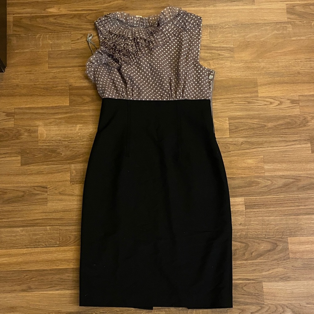 Anne Klein Black and Brown Midi Dress